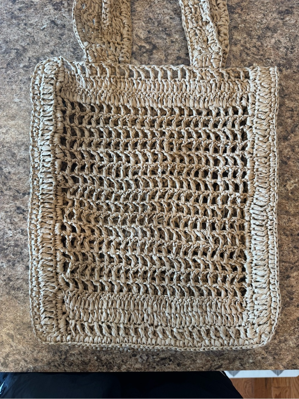 Chloe Beige Woven Straw Tote with Script Logo - Picture 3 of 8